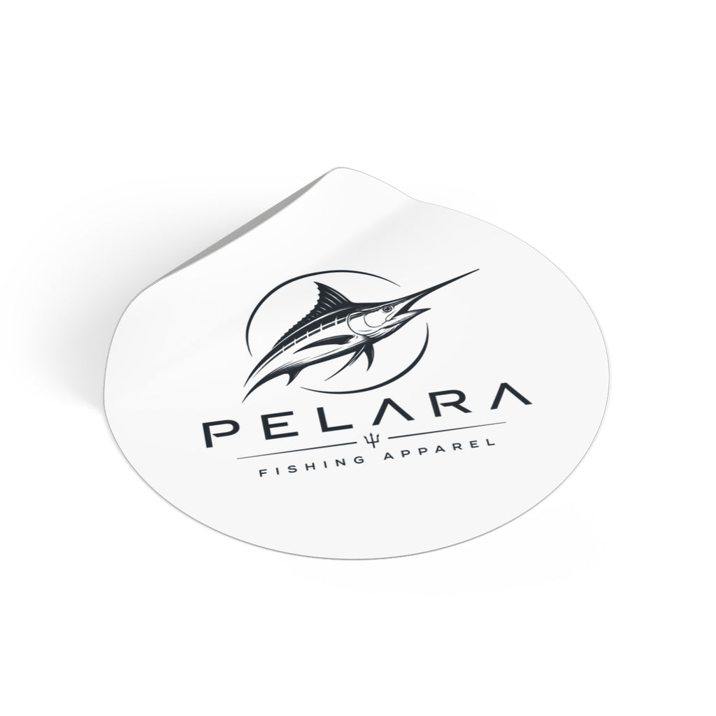 Pelara Marlin Logo Round Sticker — Pelara Logo Series