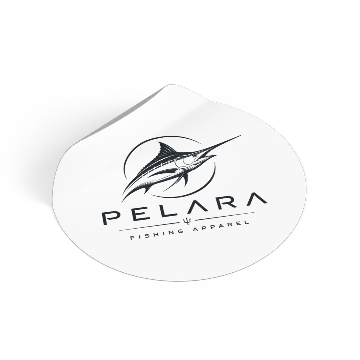 Pelara Marlin Logo Round Sticker — Pelara Logo Series