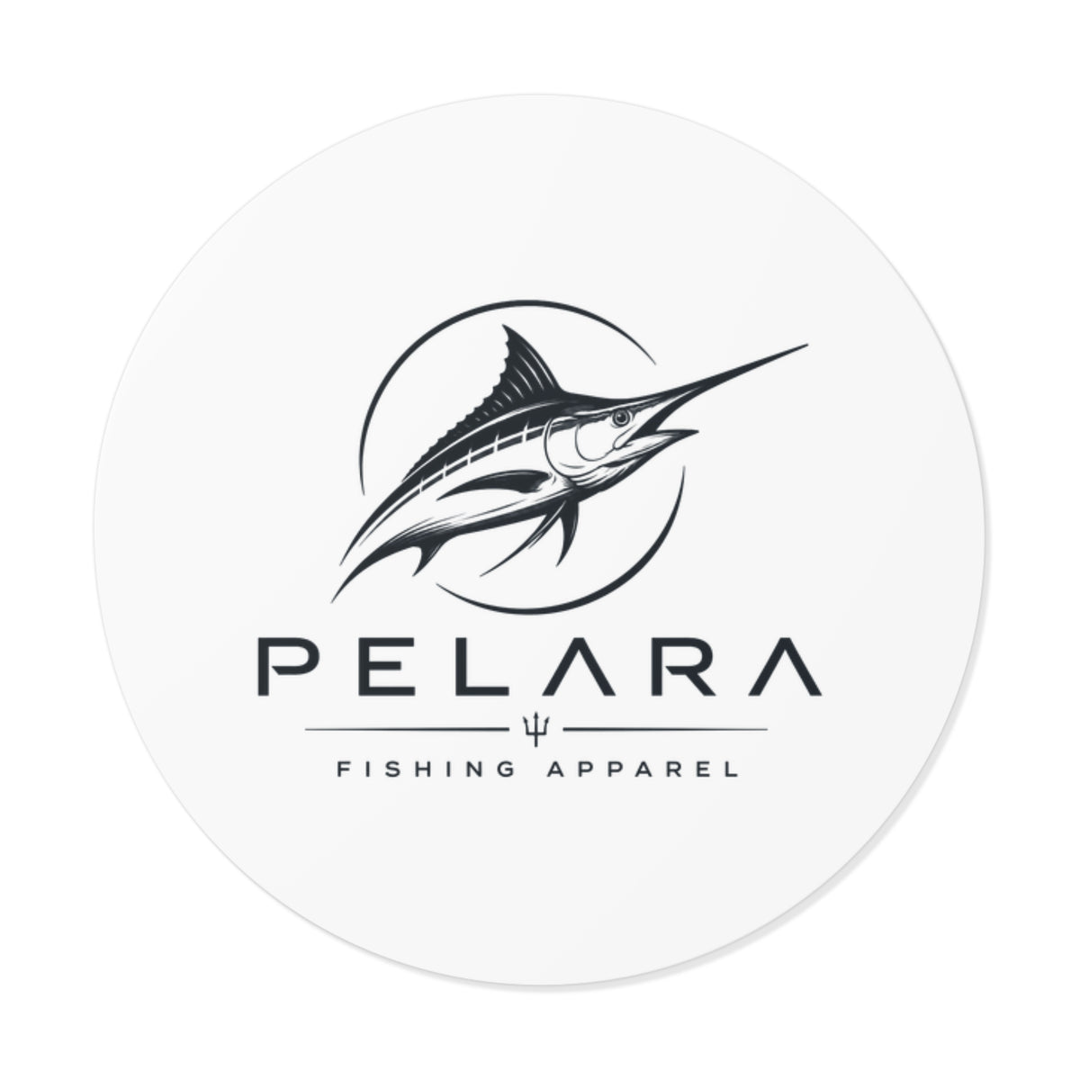 Pelara Marlin Logo Round Sticker — Pelara Logo Series