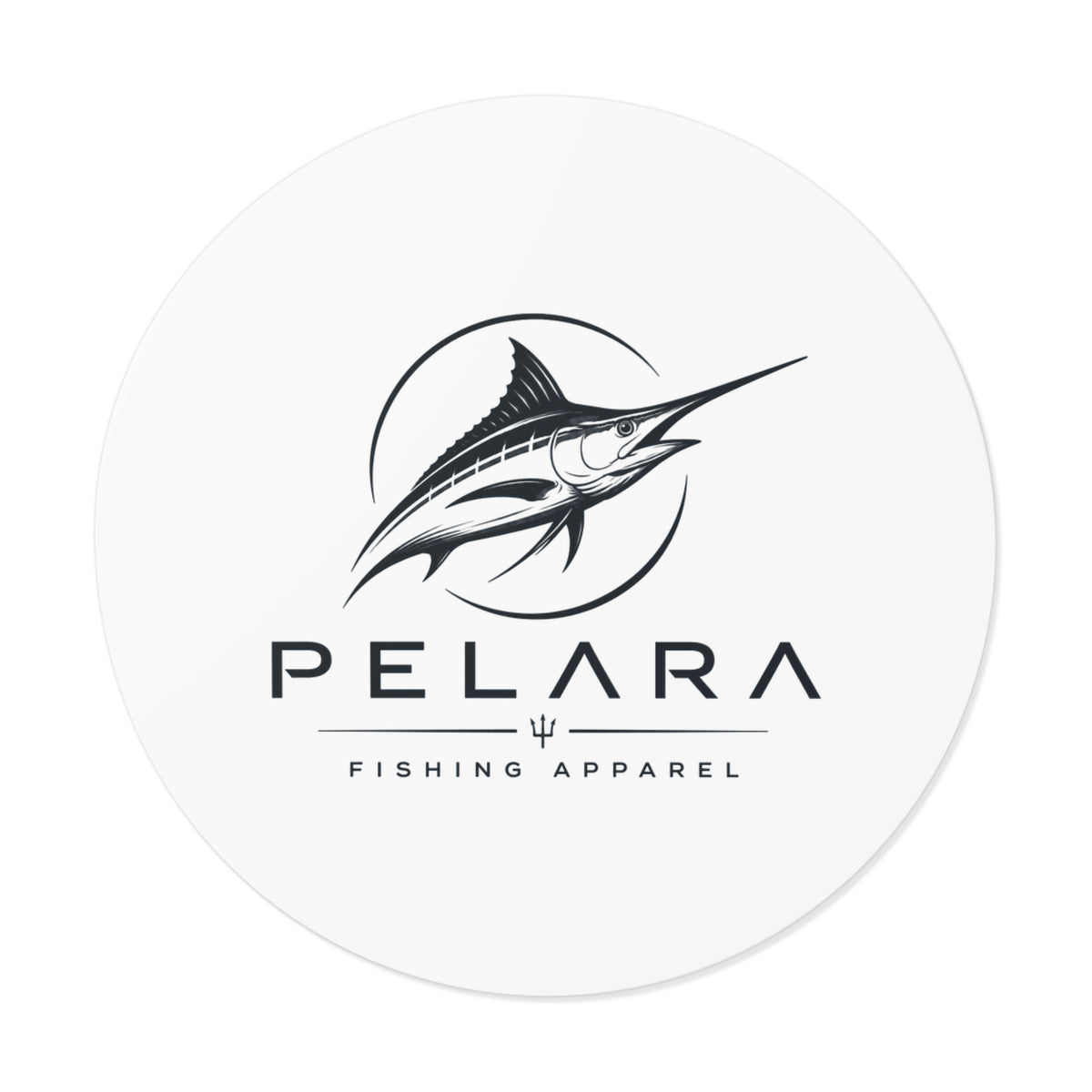 Pelara Marlin Logo Round Sticker — Pelara Logo Series