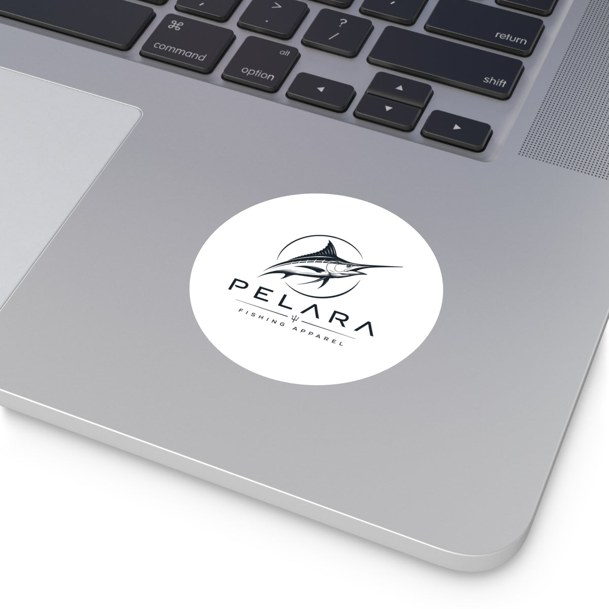 Pelara Marlin Logo Round Sticker — Pelara Logo Series