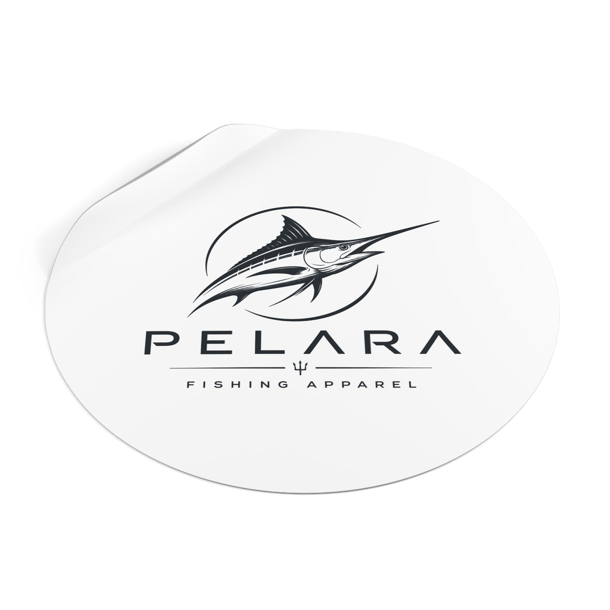Pelara Marlin Logo Round Sticker — Pelara Logo Series