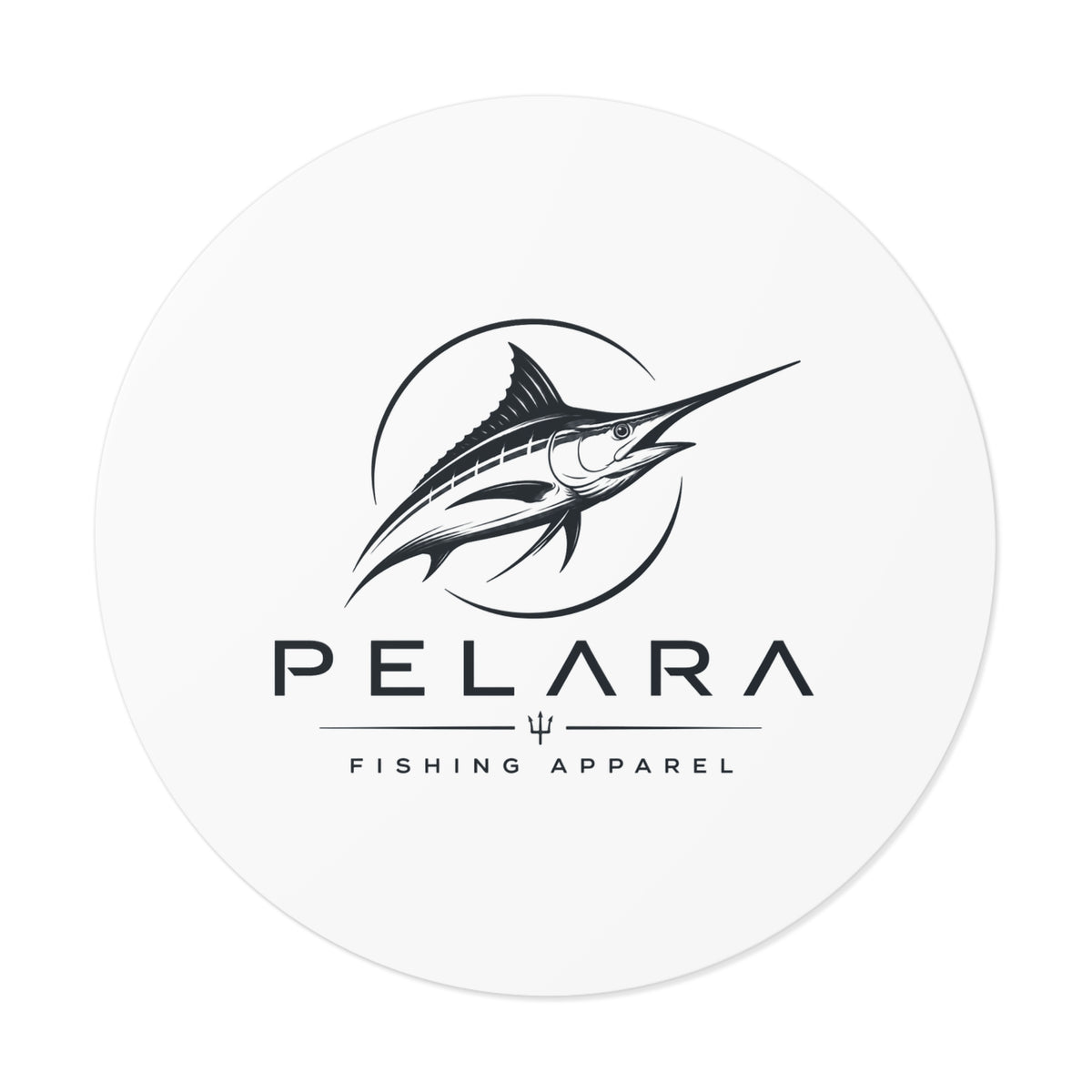 Pelara Marlin Logo Round Sticker — Pelara Logo Series