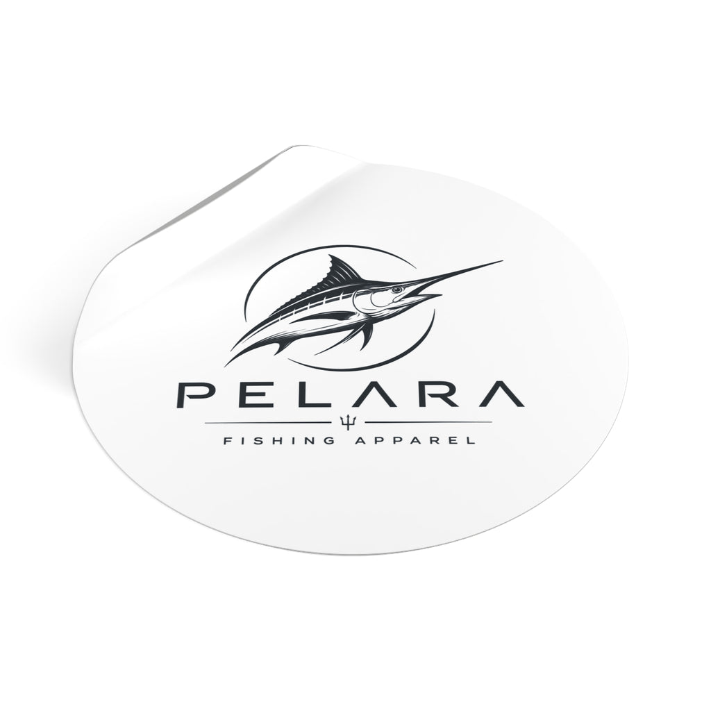 Pelara Marlin Logo Round Sticker — Pelara Logo Series