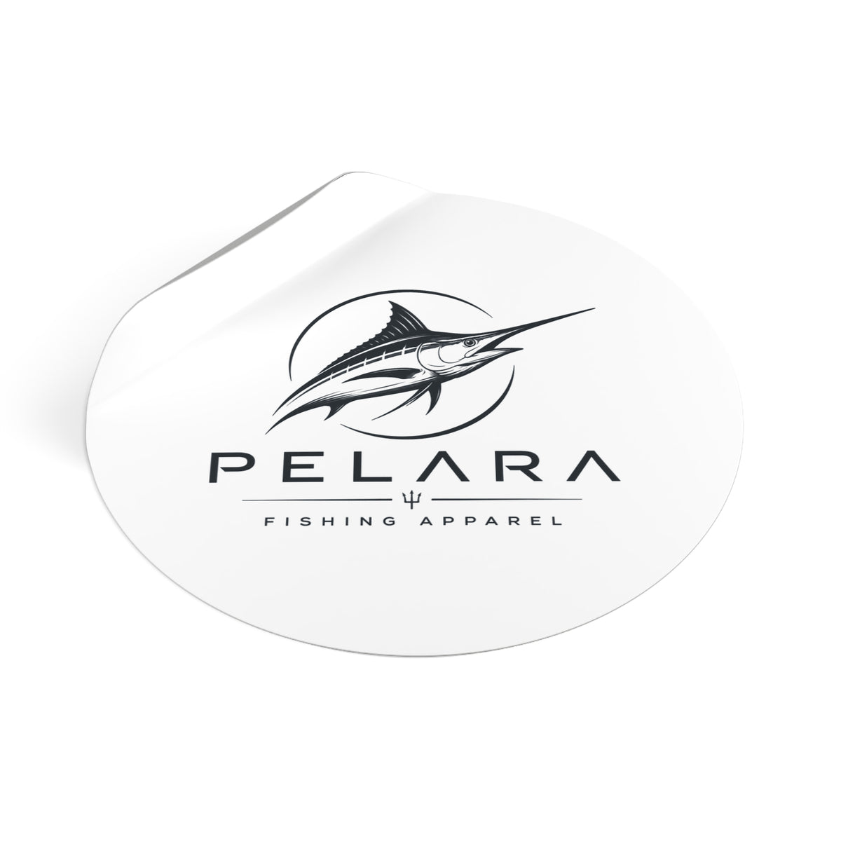 Pelara Marlin Logo Round Sticker — Pelara Logo Series