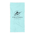 Beach Towel - Pelara Marlin Logo Turquoise Beach Towel (Coastal Surf & Fishing Vibe)
