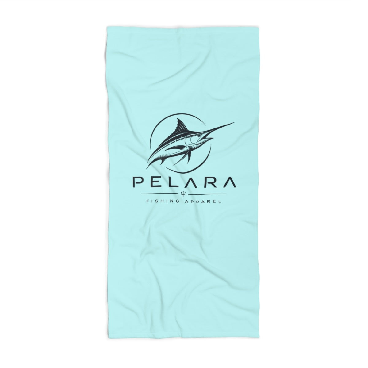 Beach Towel - Pelara Marlin Logo Turquoise Beach Towel (Coastal Surf & Fishing Vibe)
